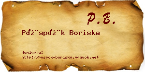 Püspök Boriska névjegykártya